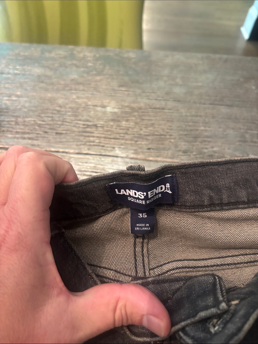 Lands' End Men's Square Rigger Jeans - Dark Gray NEVER WORN